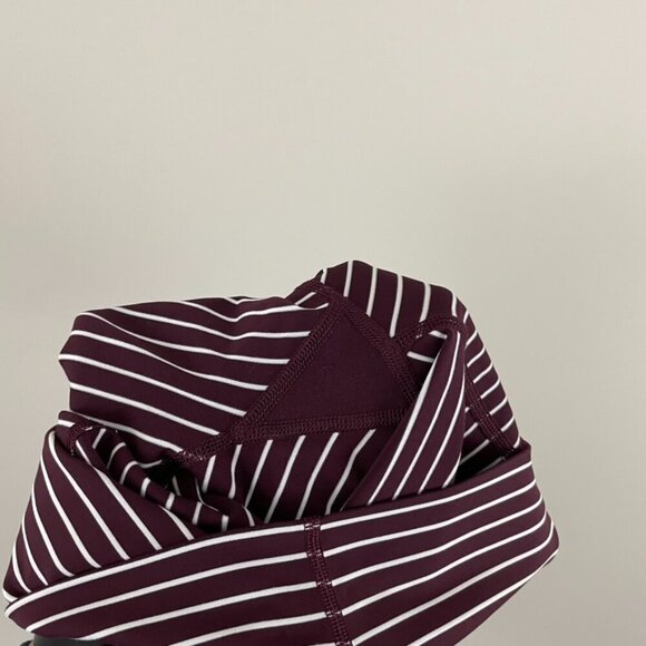 Lululemon Wunder Under Crop Leggings Parallel Stripe Dark Adobe Size 6 - Picture 6 of 7